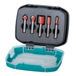 Coffret de 5 fraises  rainurer en ct - wolfcraft - queue de diamtre 8 mm , longueur 40 mm - 8753000 ...