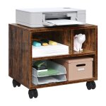 Woltu caisson de bureau sur roulettes - support dimprimante mobile - 40x30x35 cm - marron rustique