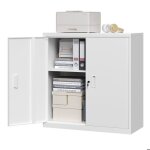 Woltu caisson bureau verrouillable armoire bureau m�tallique avec �tag�re r�glable 90x40x92cm blanc w0att0939 ...