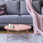 Womo - design table basse ronde -  75 x 35 cm - plateau en verre miroir - cadre revtement mtallique ...