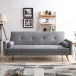 Wooden : canap� scandinave convertible 3 places gris