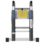 Worhan echelle 5m tlescopique aluminium anodis modulable pliable polyvalente escabeau solide 500cm ...