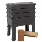 Worm caf� lombricomposteur 3 plateaux i kit complet i grande capacit� 96 litres
