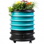 Wormbox lombricomposteur 4 plateaux turquoise + jardinière 64 litres Wormbox lombricomposteur 4 plateaux turquoise + jardinière 64 litres