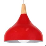 Wottes 1 x lustre suspension r�tro luminaire moderne style goutte chapeau plafonnier e27 m�tal rouge ...