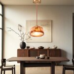 Wottes 1 x suspension luminaire verre brun �17. 5cm lustre salon vintage int�rieure suspendues e27 pour ...