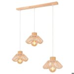 Wottes 3 lampes suspension luminaire en bambou tress�e � la main lustre vintage abat - jour en rotin ...