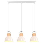 Wottes 3 lampes suspension luminaire industrielle lustre barre plafonnier en fer et bois r�tro design ...