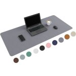 Wurk - sous - main cuir gris [120x60 cm] - tapis de souris - performance optimale - grand sous main xxl ...