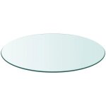 Wxs dessus de table ronde en verre tremp 500 mm plateaux de table paisseur : 8 mm transparent