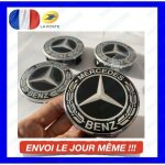 X4 centre de roue cache moyeu pour mercedes logo noir new emblème jante 75mm X4 centre de roue cache moyeu pour mercedes logo noir new emblème jante 75mm
