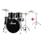 Xdrum semi 22 batterie standard midnight black set incl. pied cymbale + cymbales crash
