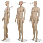 Xixi mannequin de vitrine femme a beige mannequins de prsentation en pe cologique verre blind et aluminium ...