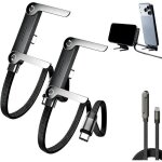 Xjydncg 2pcs g�n�rique c�ble chargeur 2 - en - 1 invisible avec support en t - c�ble tress� type - c ...