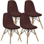 Xjydncg 4pcs housse de chaise scandinave de salle � manger �lastique - marron