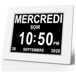 Xjydncg horloge calendrier num�rique - auto dimming pour les personnes �g�es / alzheimer et les enfants ...
