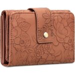 Xjydncg portefeuille femme porte monnaie femmes avec blocage rfid - imprim� marron
