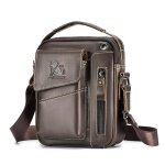 Xjydncg sacoche homme bandouliere sac � main - cuir - grande capacit� - caf�