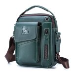 Xjydncg sacoche homme bandouliere sac � main - cuir - grande capacit� - vert