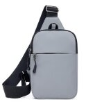 Xjydncg sacoche homme bandouliere sac de poitrine - homme femme - tissu oxford - gris