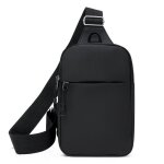 Xjydncg sacoche homme bandouliere sac de poitrine - homme femme - tissu oxford - noir
