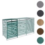 Xl cache poubelle mcw - h62 110x65x93cm bois massif vert fonc