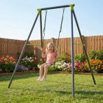 Xns002 balan�oire simple dext�rieur pour enfants si�ge en plastique kit de jardin robuste portique 3 ...