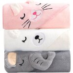 Xvx - lot de 3 sortie de bain b�b� serviette � capuche pour b�b� extra doux absorbant cadeau naissance ...