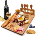 Xvx plateau charcuterie fromage en bambou - planche � d�couper 36x29x1. 5cm pour ap�ritif r�ception