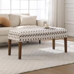 Ya - home banquette rembourr�e avec pied en bois banc dentr�e moderne en lin banquette de lit designe ...