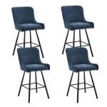 Ya - home tabouret de bar lot de 4 chaise de bar avec pieds m�tal en chenille tabouret haut cuisine moderne ...