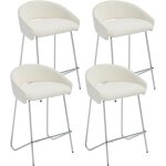 Ya - home tabouret de bar lot de 4 tabouret haut cuisine avec repose - pied en m�tal chaise bar pour ...