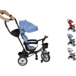 Bleu - tricycle evolutif : 4 en 1 avec housse de pluie + roues silencieuses + anti - pincement + panier ...