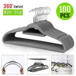 Yaheetech 100 cintres en velours  revtement antidrapants crochet pivontant peu encombrants pour chemises ...