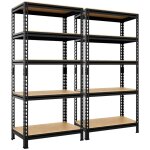 Yaheetech lot de 2 �tag�res de rangement sans vis � 5 niveaux rangement garage cadre en m�tal planches ...