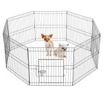 8 panneaux parc enclos pliant en m�tal pour chiens petit animaux cl�ture avec porte haut de 61cm int�rieur ...
