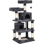 Yaheetech arbre � chats 145 cm griffoir grattoir avec griffoirs 30x20cm sur la base - 2 niche - 2 perchoirs ...