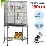 Yaheetech cage oiseaux 81 x 47 x 160 cm volire perruche perruquet canaris sur roulettes avec support ...