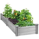 Yaheetech carr� potager en bois bac potager sur�lev� en deux casiers potager ext�rieur / int�rieur avec ...
