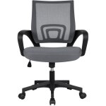 Yaheetech chaise de bureau  roulettes maille avec accoudoirs gris fonc fauteuil ordinateur inclinable ...