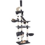 Yaheetech grande arbre  chat 60 x 455 x (228 - 255) cm griffoir grattoir anti - basculement colonne ...