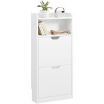 Yaheetech meuble � chaussures basculant 4 niveaux � 2 tiroirs rabattables range - chaussures moderne ...