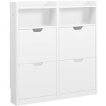 Yaheetech meuble � chaussures basculant 4 niveaux � 4 tiroirs rabattables range - chaussures compact ...