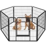 Parc pour chien 6 panneaux en m�tal - porte verrouillable enclos pour animaux de compagnie int�rieur ...