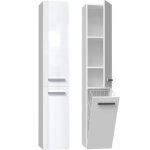 Yana - meuble salle de bain avec panier  linge - 31x30x174cm - colonne rangement sdb