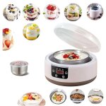 Yaourti�re 1. 2l avce 5 - atelix - pots et 1 pot acier inoxydable temp�rature r�glable pour faire du ...