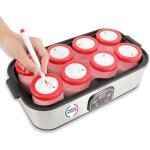 Yaourti�re inox am�lior�e compacte. 84 recettes et notice fran�aise. couvercle herm�tique avec etiquette ...