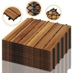 Yaskilosiu dalles de terrasse jardin rev�tement de sol ext�rieur clipsables en bois composite 30x 30cm ...