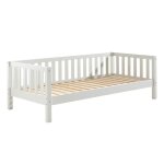 Yax - lit banquette 90x200cm en pin laqu� blanc