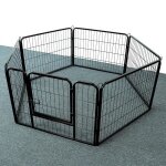 Ygongmyl enclos pliant en mtal pour chiens et animaux - parc intrieur ou extrieur - 6 panneaux 80 ...